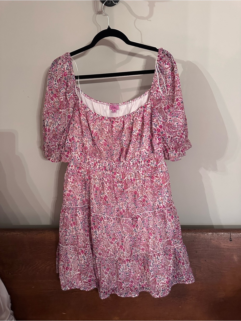 miami Pink Paisley Puff Sleeve Sundress